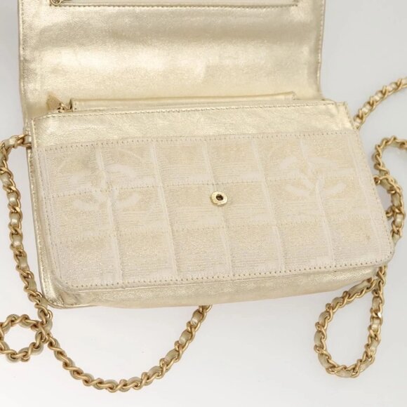 CHANEL New Travel Line Chain Wallet Nylon Gold CC Auth 119624 - Picture 11 of 16